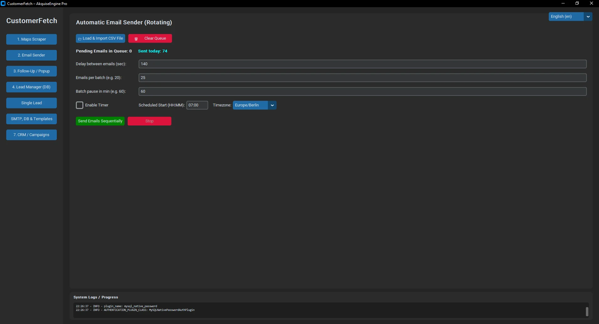 Automated email sender